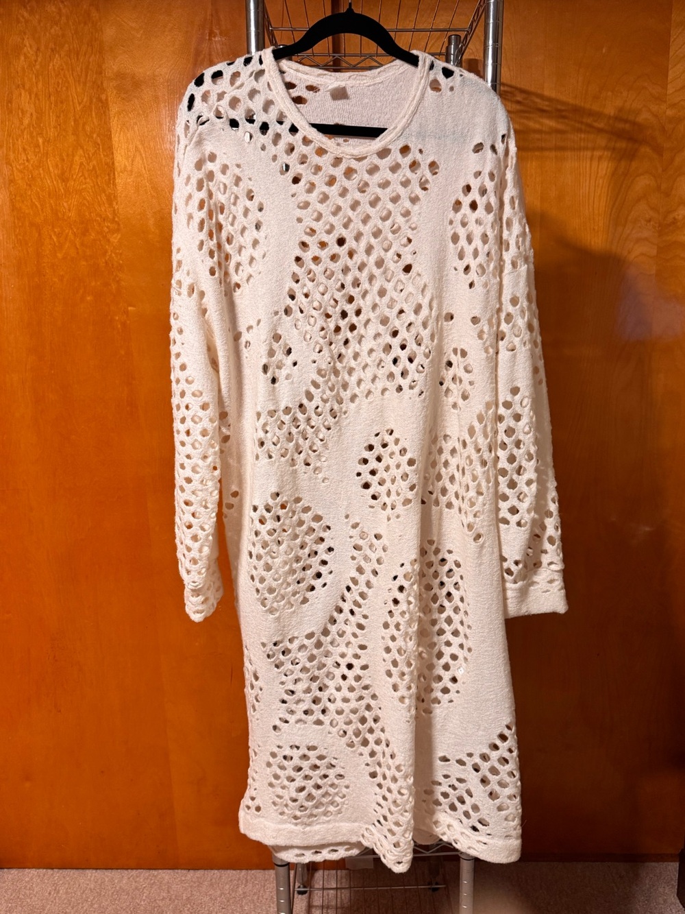 Y’s Yohji Yamamoto holed knit dress cotton wool women dress oversized